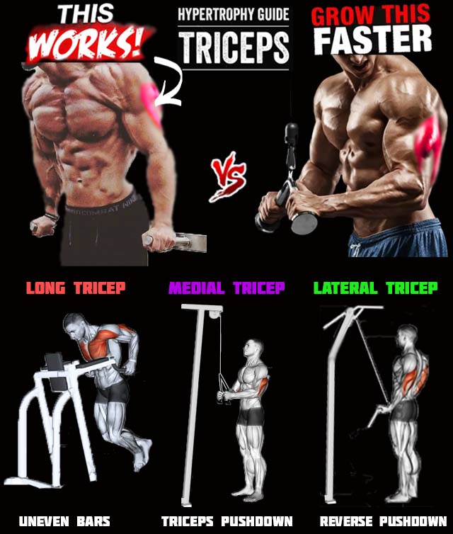 Tricep press - pushups uneven bars vs. pushdown